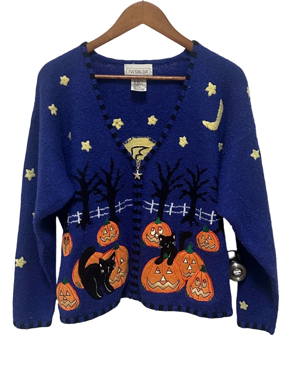 Vintage Mandal Bay Halloween Scene Cardigan